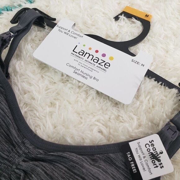 Lamaze Gray Support Matternity Seamless Bralette M - Picture 2 of 4